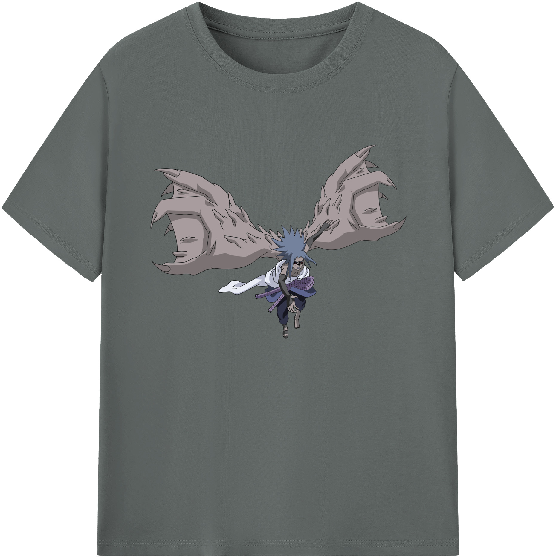 （画像用） NARUTO -ナルト- うちは サスケ Uchiha Sasuke 綿100％ メンズ半袖Tシャツ｜肌触りやわらか＆通気性